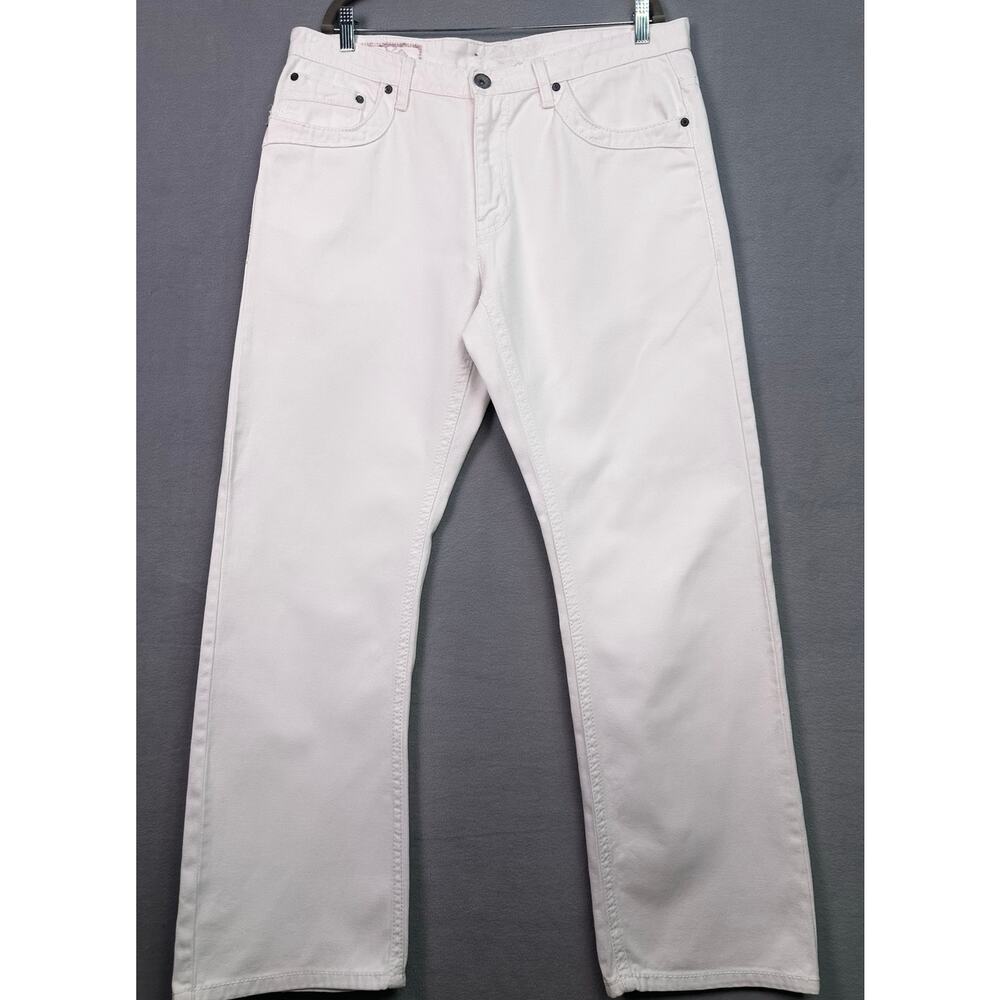 Request Jeans Crisp White Straight Leg Denim Pants Men’s Size 36x32 - Picture 2 of 15